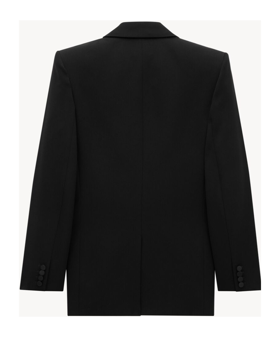 Saint Laurent Long-sleeved Suit Coat In Black