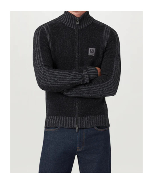 Belstaff Seasonal Watch Full Zip Jumper In Blue