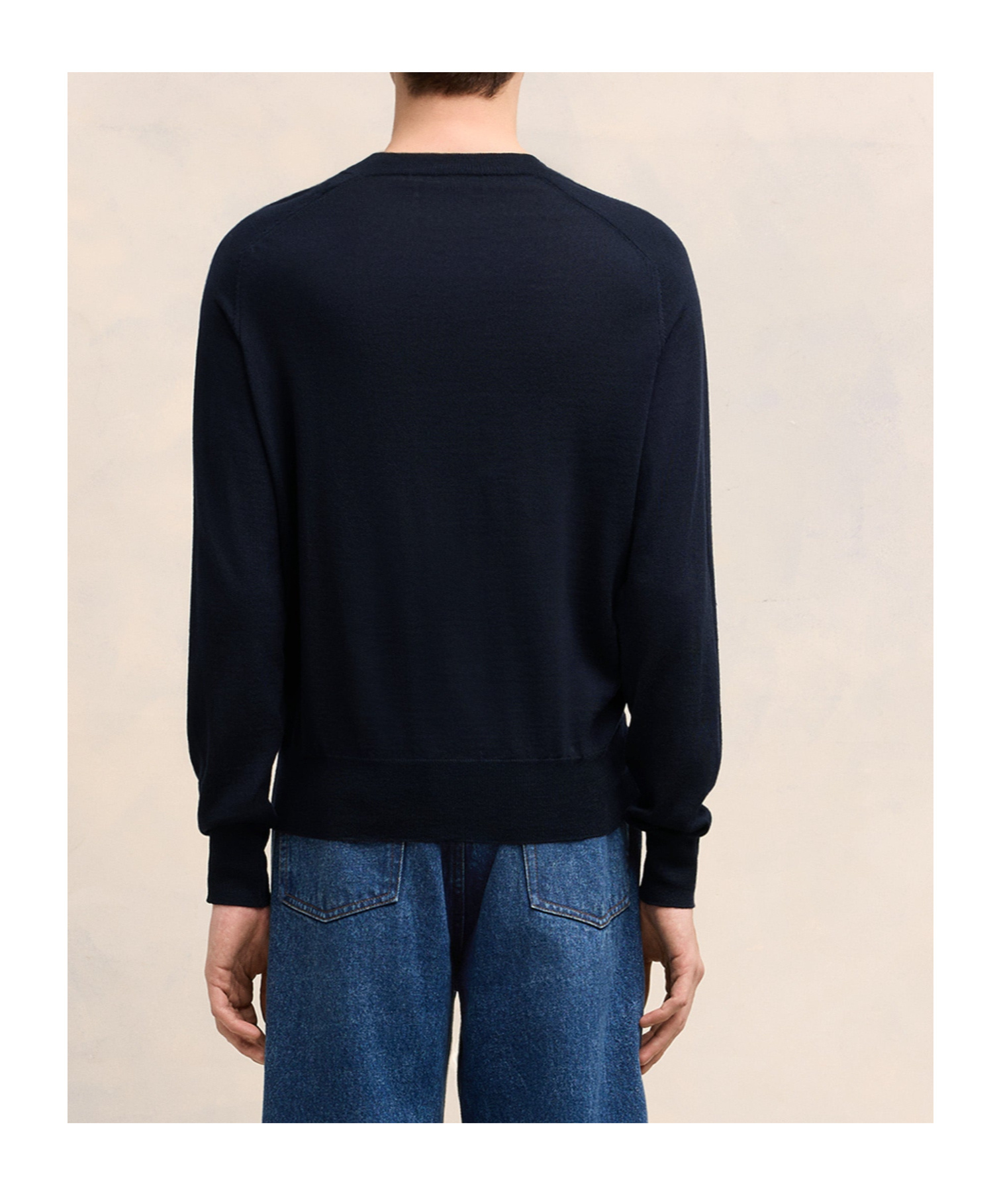 Ami Alexandre Mattiussi Ami Paris Logo Embroidered Crewneck Sweatshirt In Black