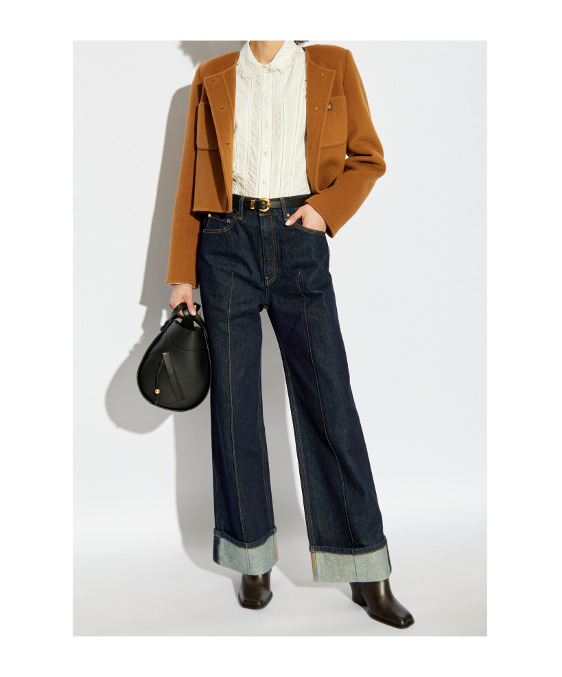 Ulla Johnson Samira Lace Trim Blouse With Pleats And Scalloped Edges In White