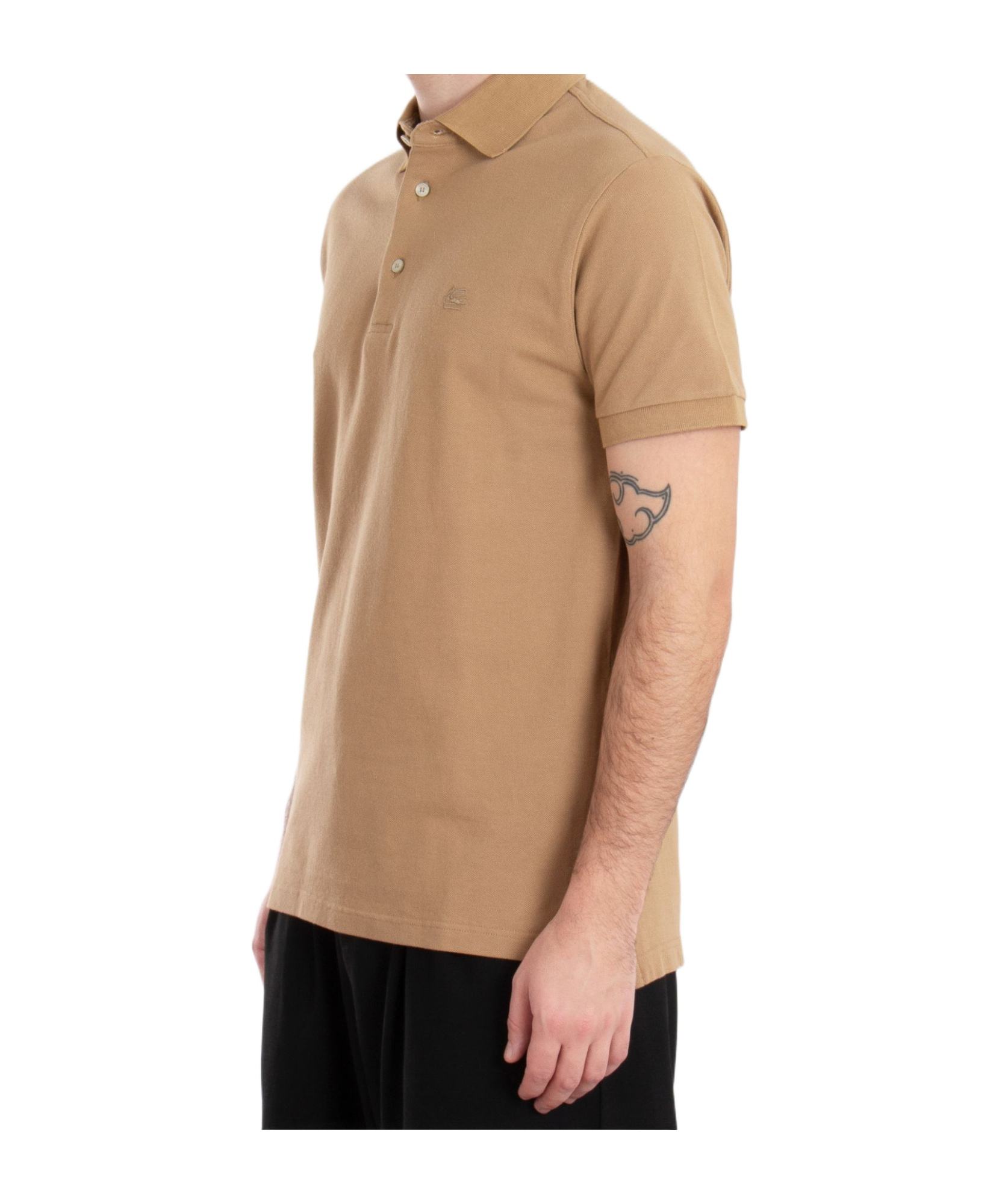 Etro Pegaso Embroidered Polo T-shirt In Nude