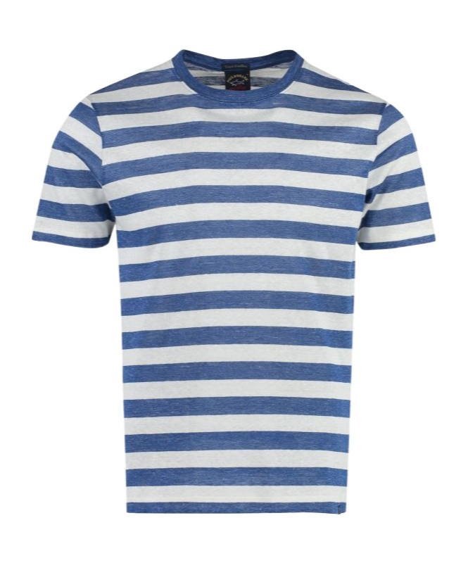 Shop Paul & Shark Striped T-shirt In Blue