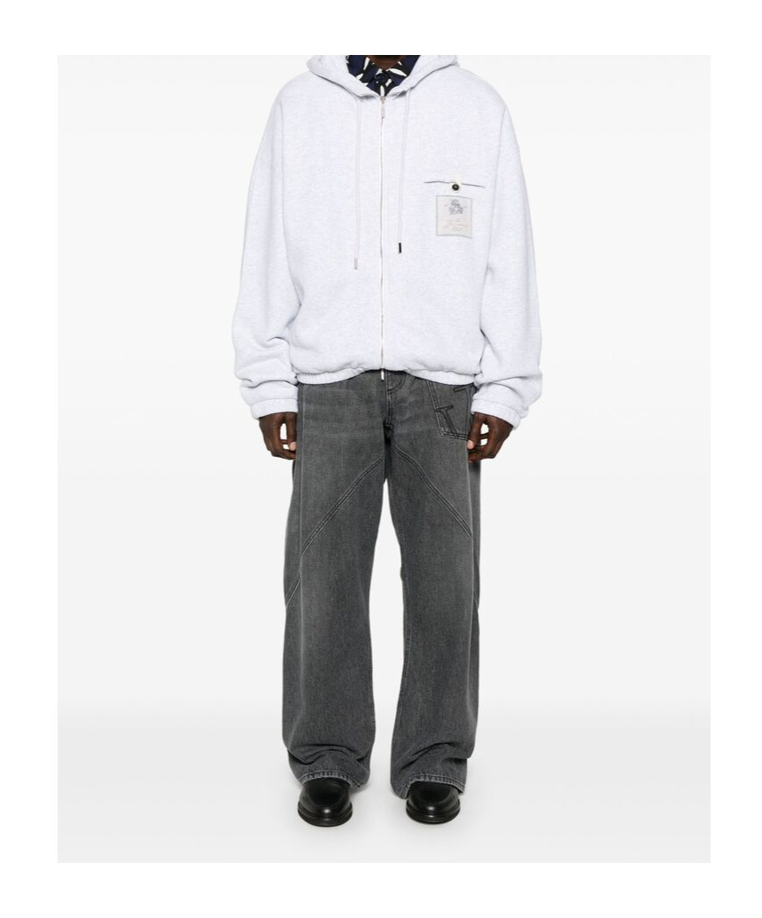 Jacquemus Le Hoodie Torneo Club Logo Patch Cotton Hoodie In White