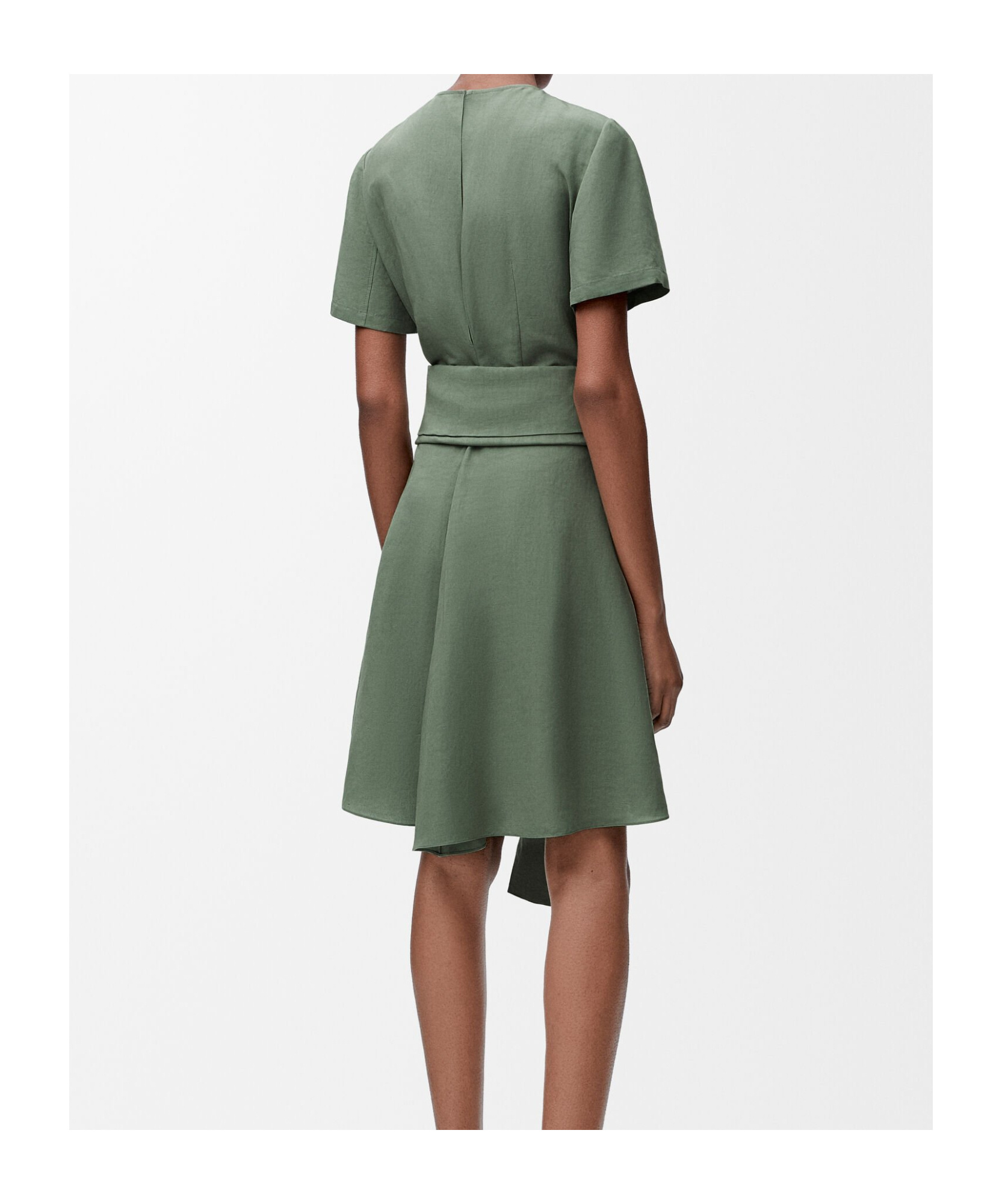 Loewe Pebble Dress In Sage Green Linen Blend In Green