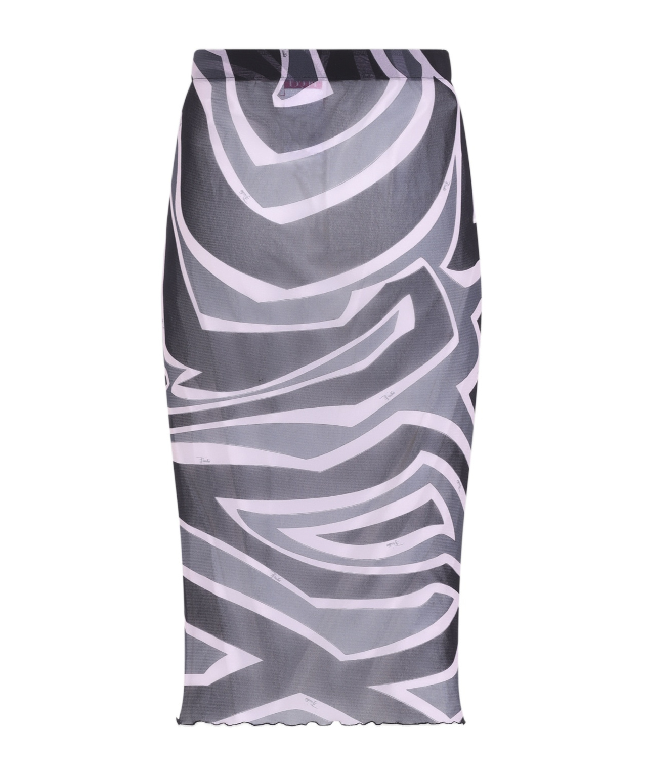 Pucci Prnted Tulle Longuette Midi Skirt Clothing In Multi