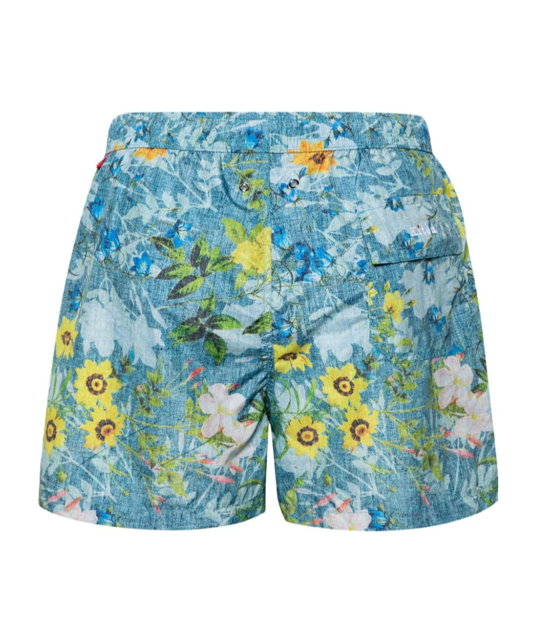 Kiton Floral Print Swim Shorts With Drawstring Waistband In Blue