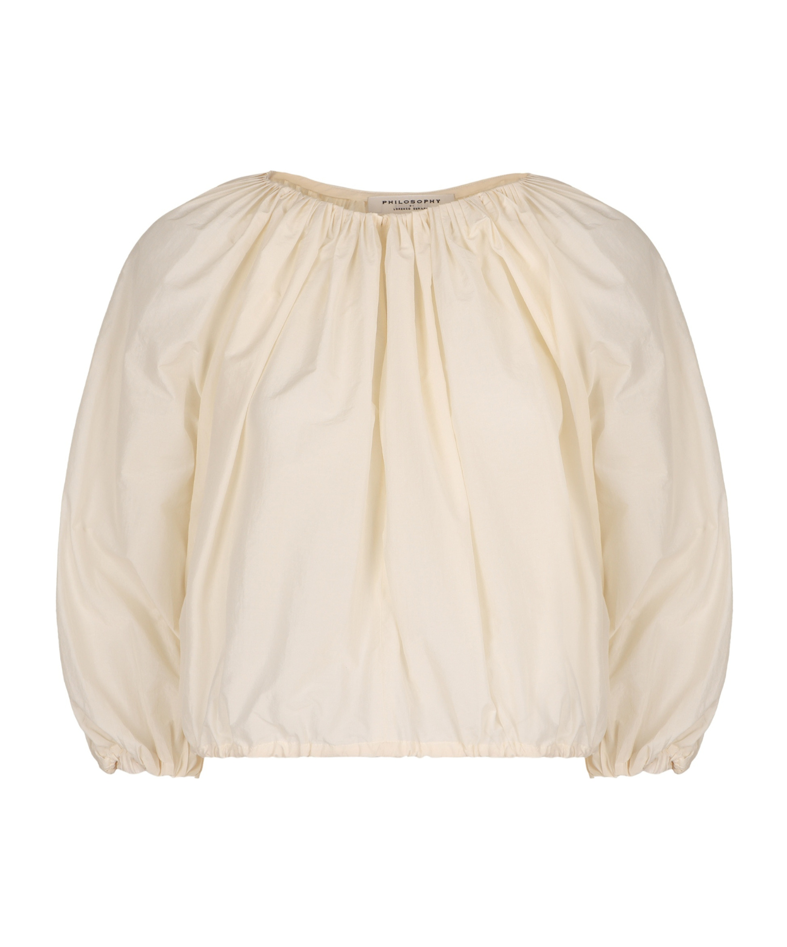 Philosophy Di Lorenzo Serafini Pleated Long-sleeved Blouse In Neutral