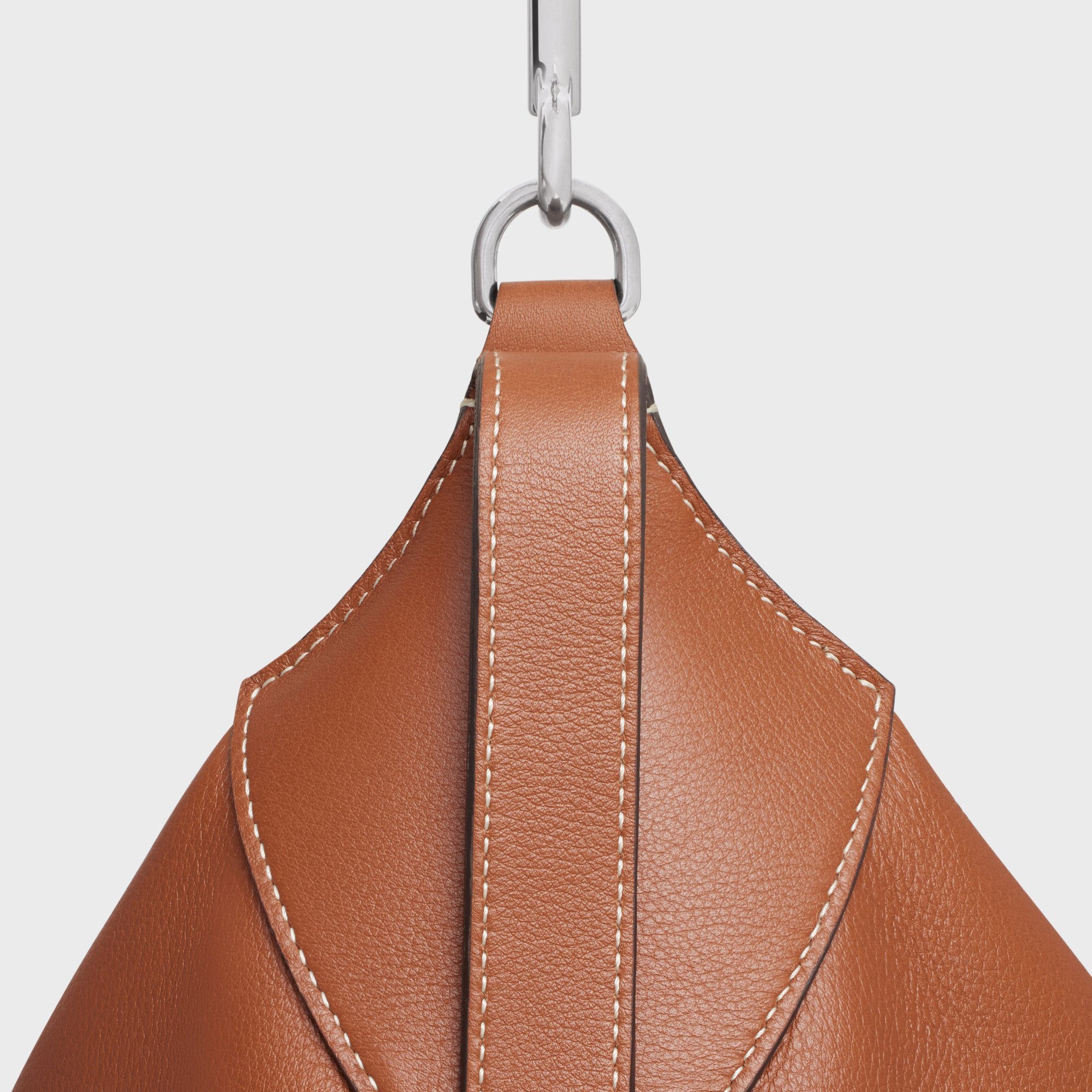 Celine Large Strap Romy In Supple Grained Calfskin In Brown
