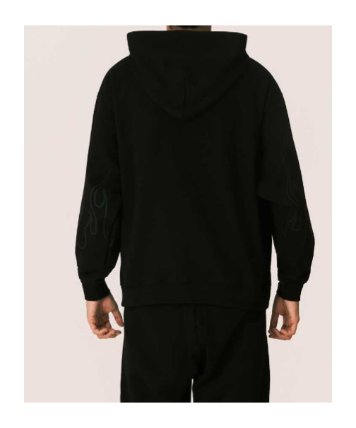 Vision Of Super Maglie Nero Sweatshirt With Flame Graphics In Black