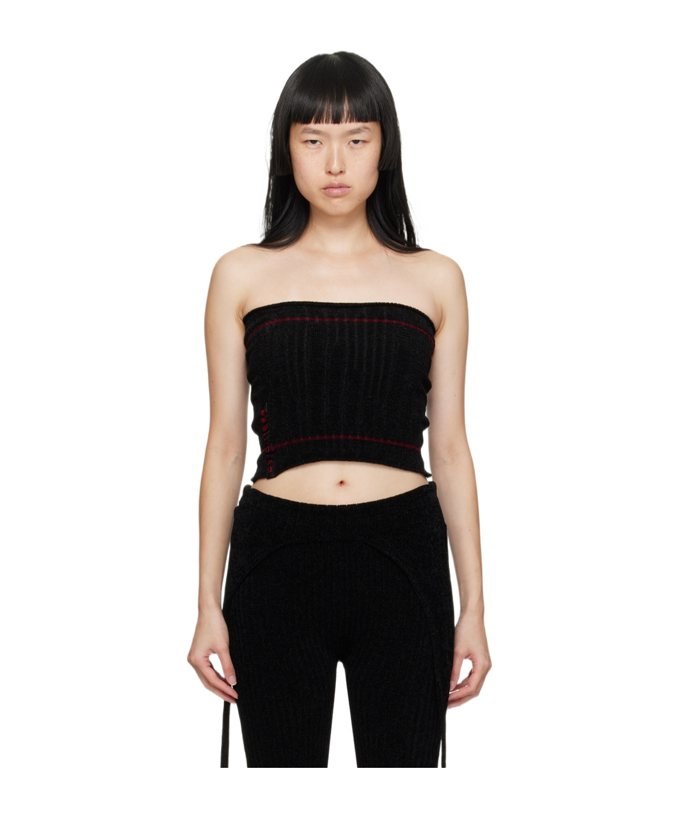 Ottolinger Logo Wiped Chest Vest In Black