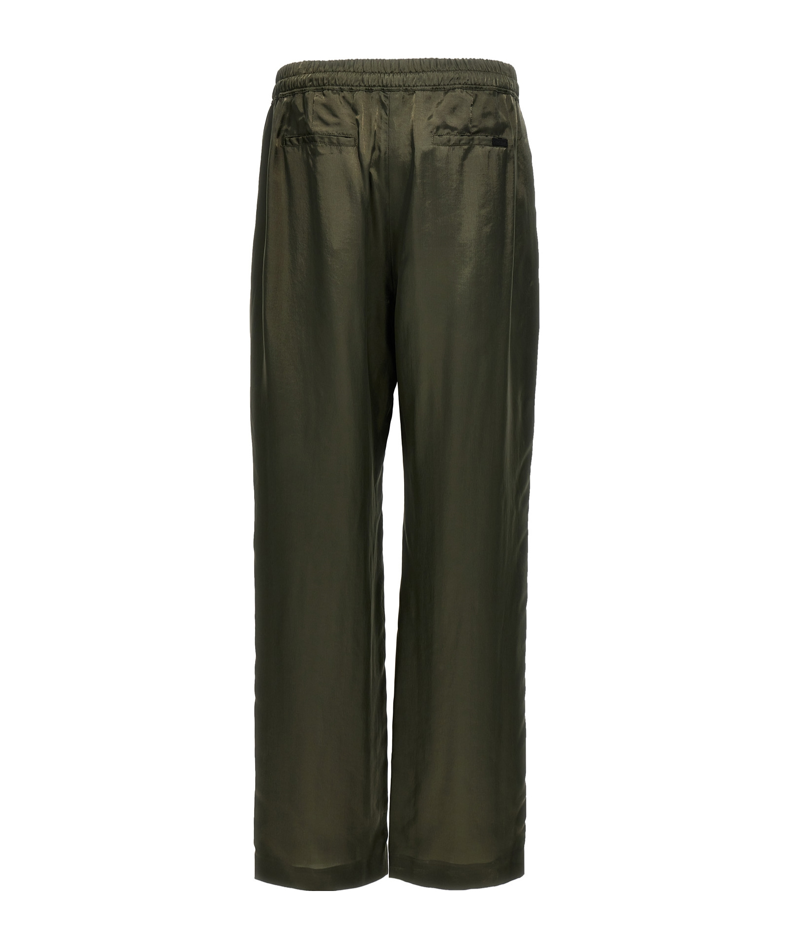 Saint Laurent Twill Trousers With Back Pockets And Elastic Waistband In Black