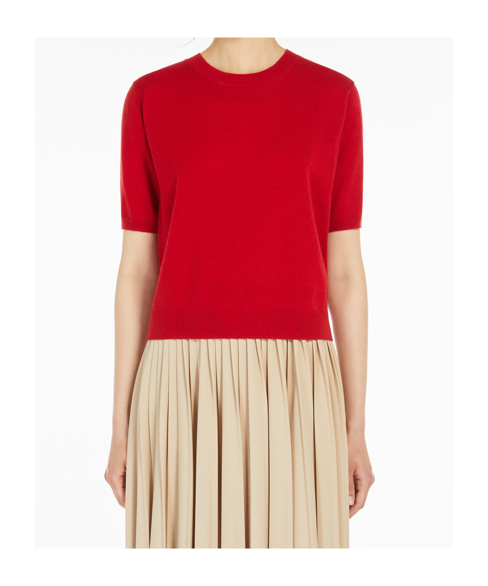 Weekend Max Mara Two-piece Combination Ribbed Sweater In Red
