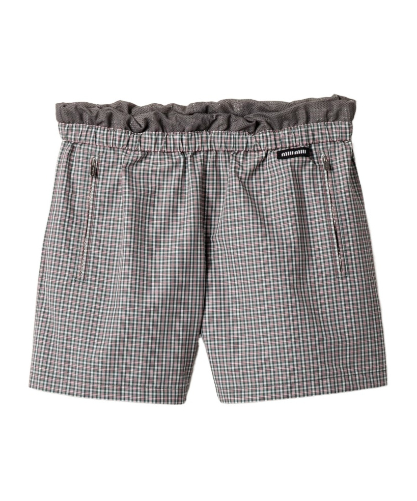 Miu Miu Checked Technical Fabric Bermudas