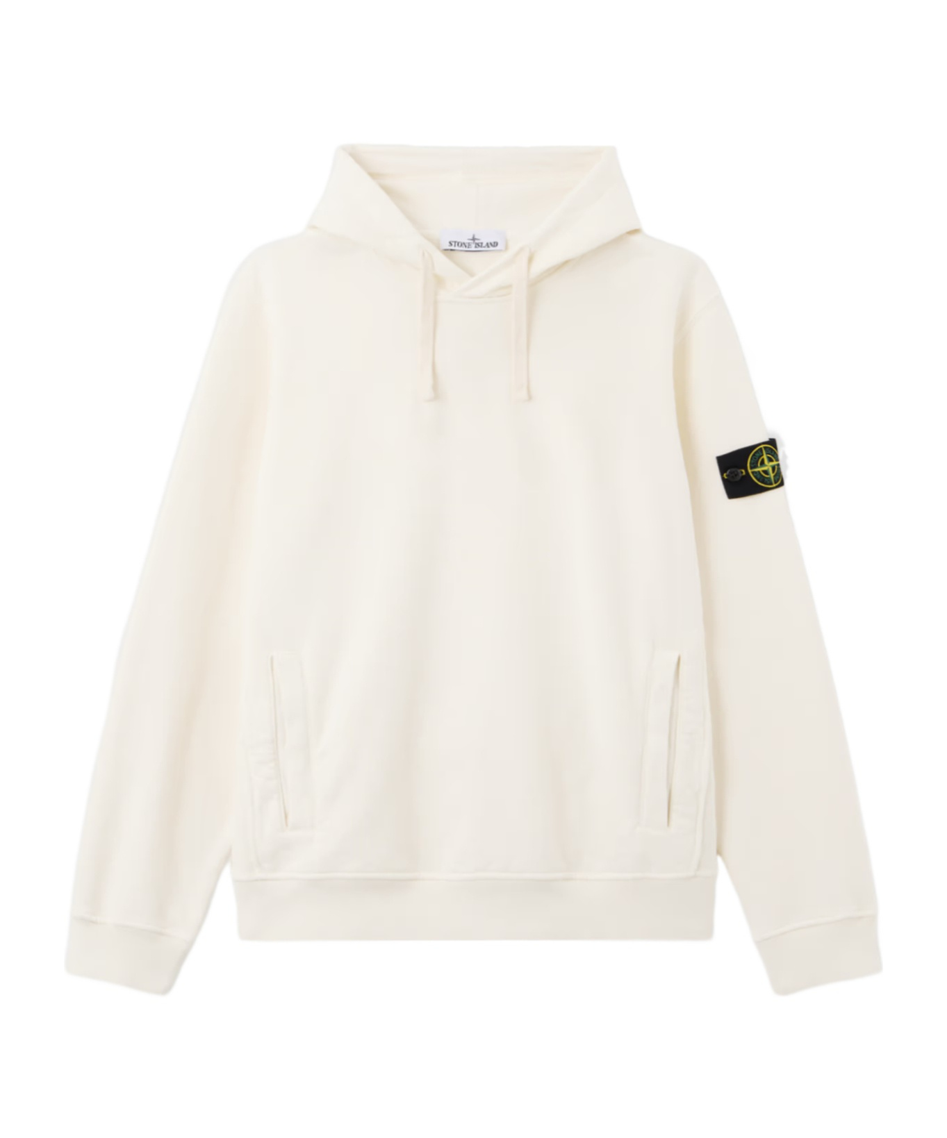 Stone Island Regular-fit Hooded Sweatshirt With Pouch Podket In Neutral