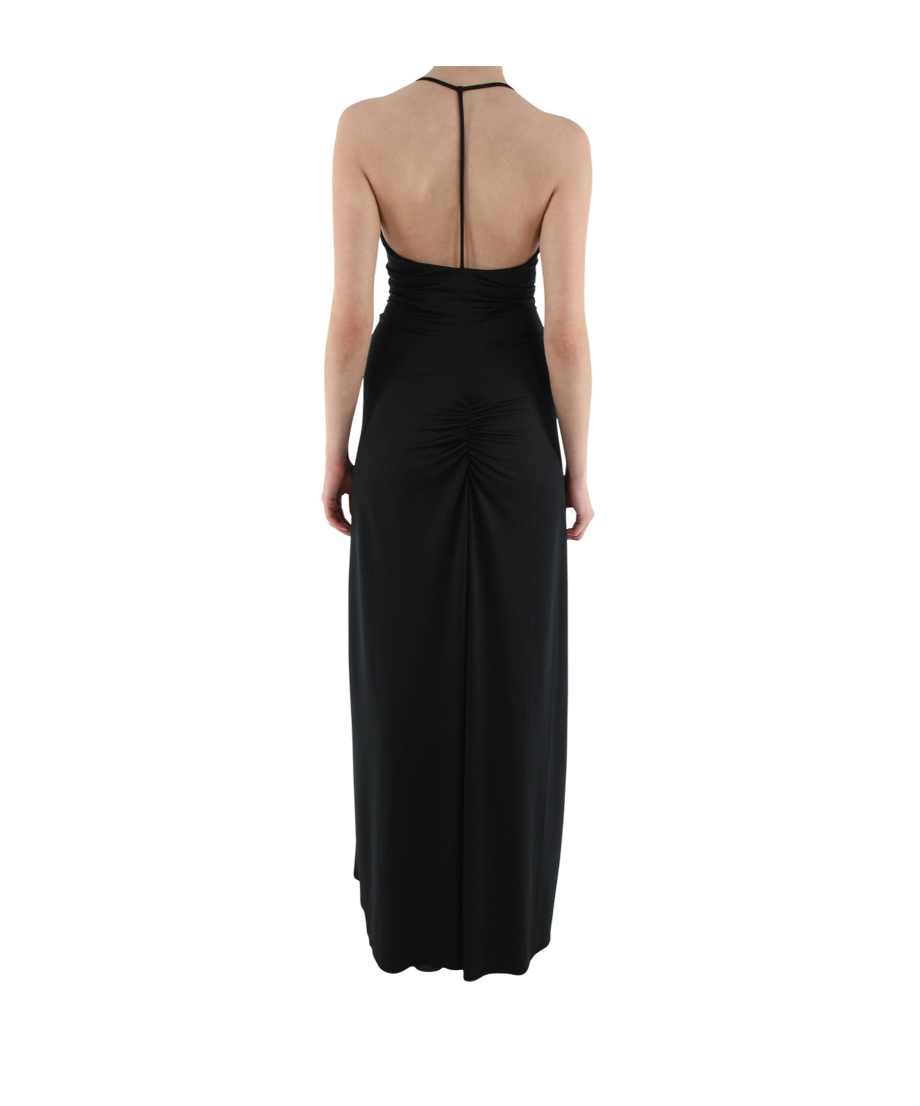 Victoria Beckham V-neck Ruched Cami Long Dress In Black