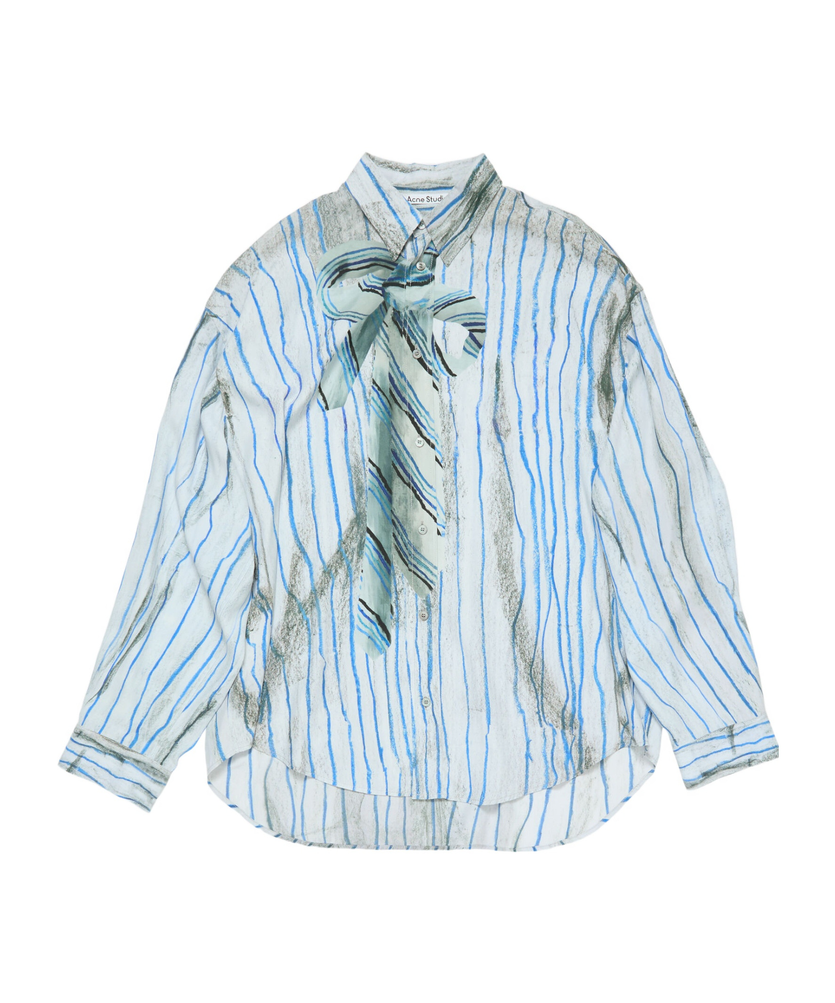 Acne Studios Printed Button-down Shirt In Blue