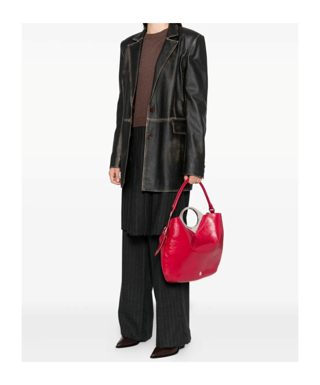 Bally Ring Handle Shoulder Bag In Red