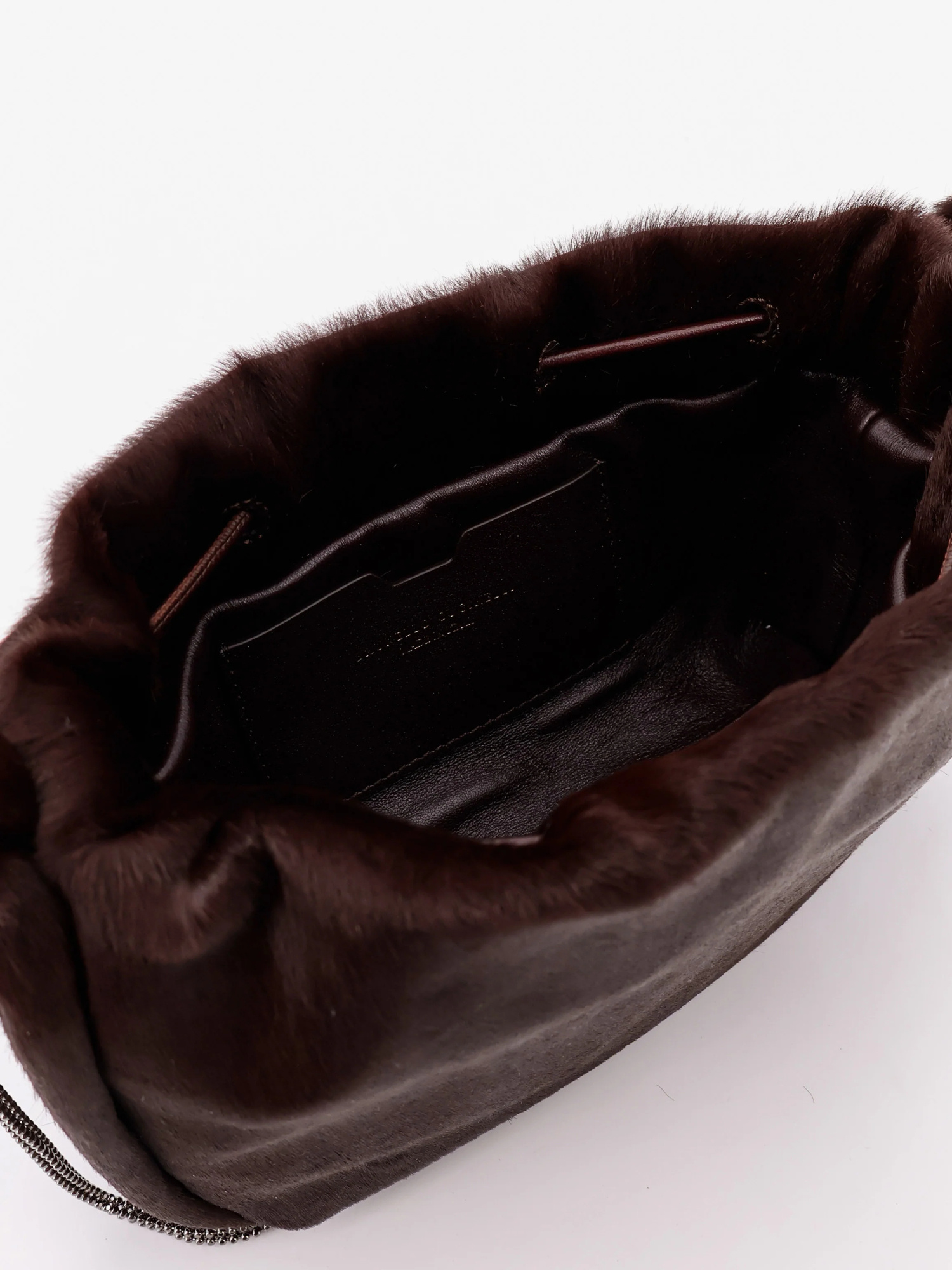 Brunello Cucinelli Women Bucket Mellow Mini Pony Skin Shoulder Bag In Brown