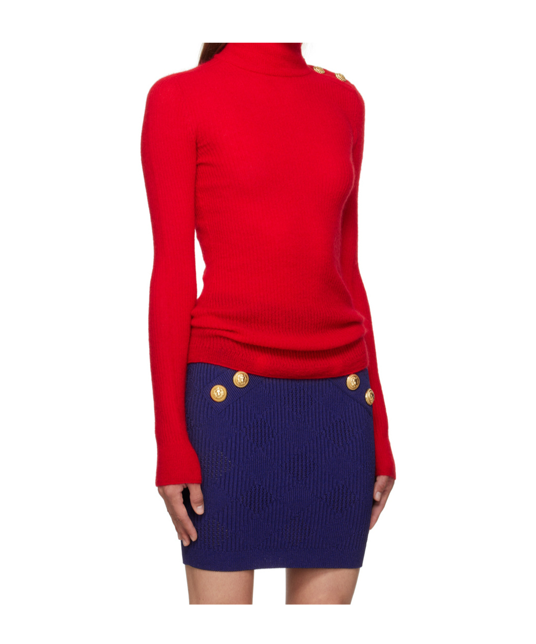 BALMAIN RIBBED-KNIT SWEATER