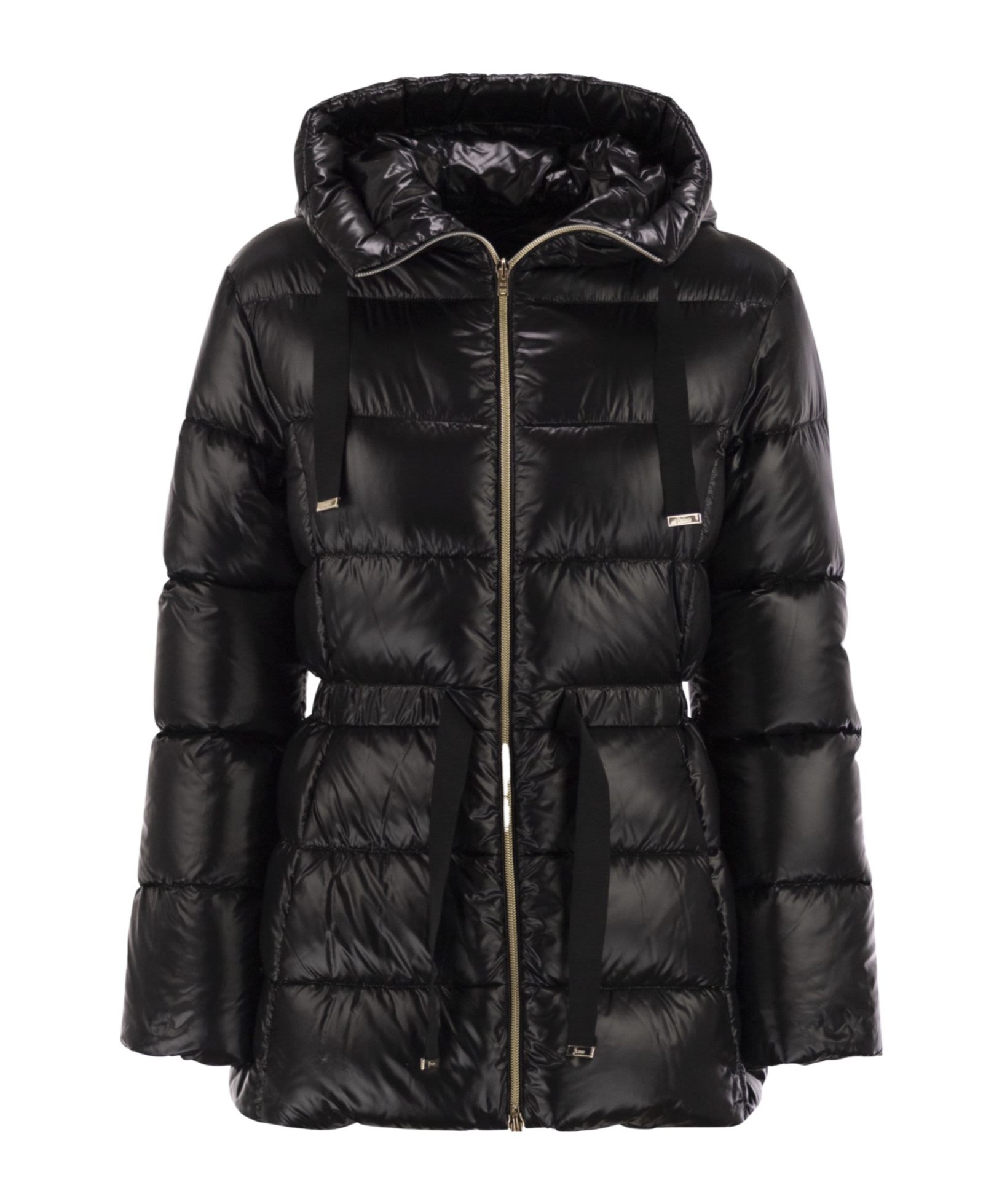 Herno Drawstring Down Jacket In Black