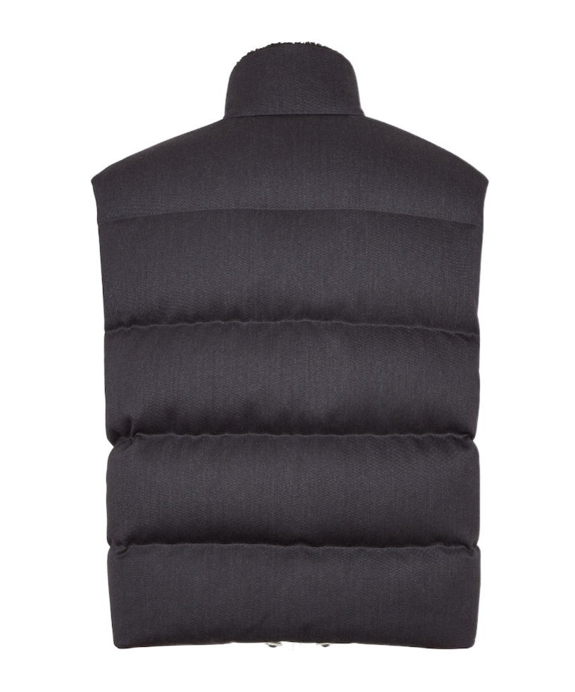 Fendi Upright Neck Down Vest In Black