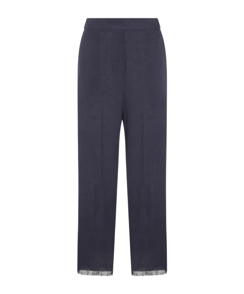 Antonelli Blue Linen Pants In Blue
