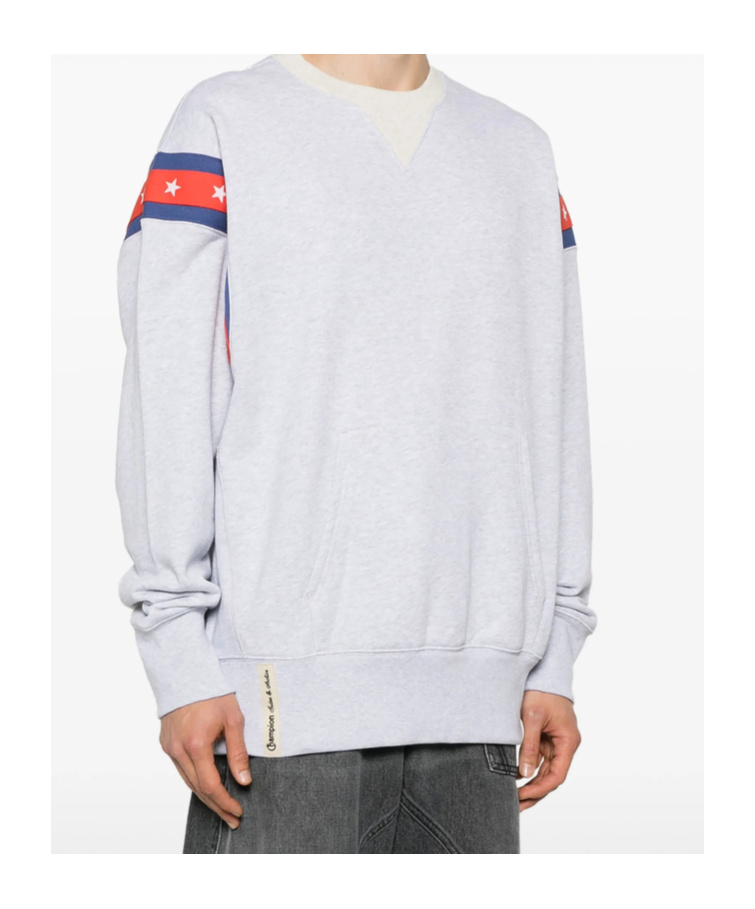 Champion Striped Sweatshirt In White