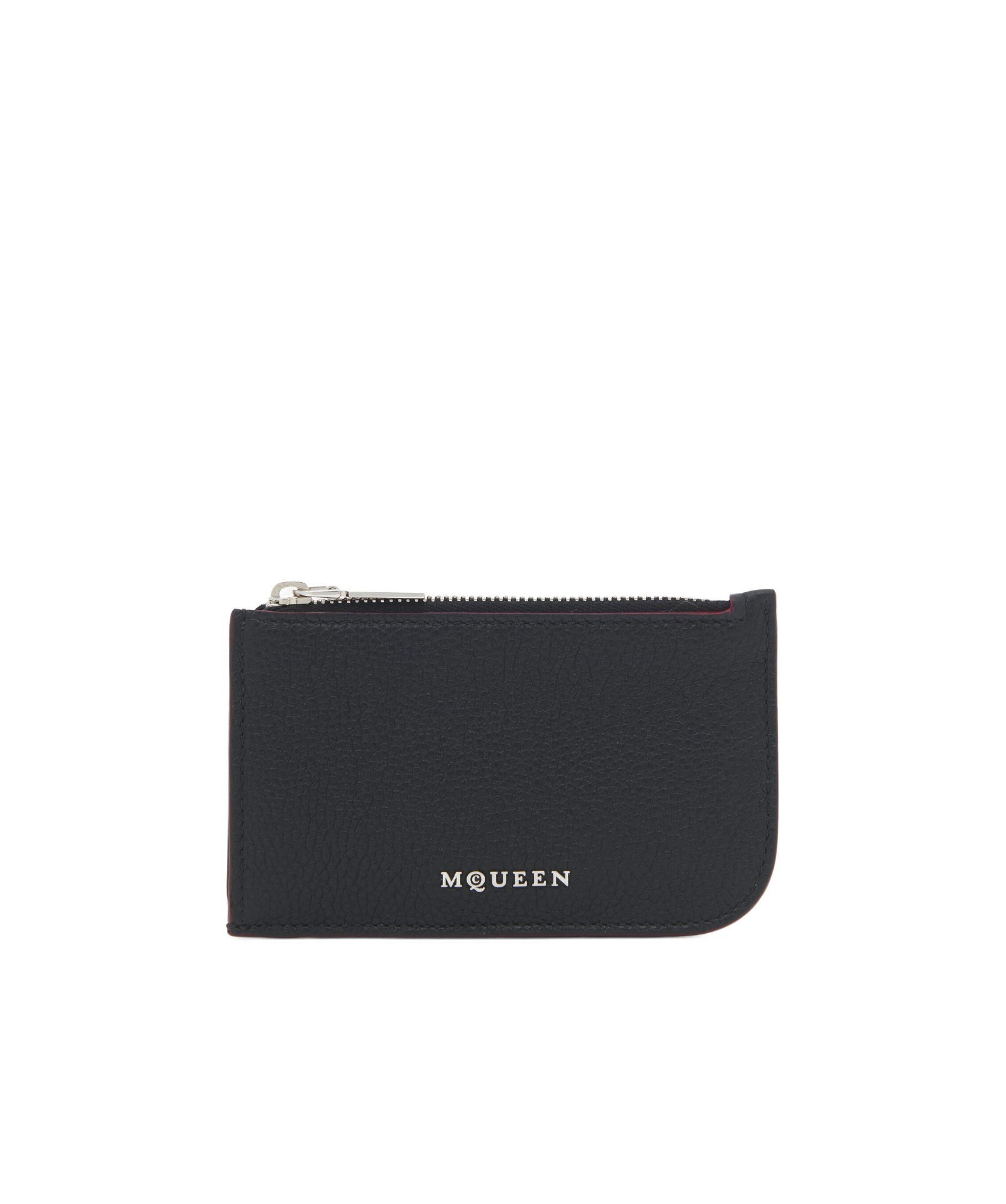 Alexander Mcqueen Sling Zipper Card Bag In Black