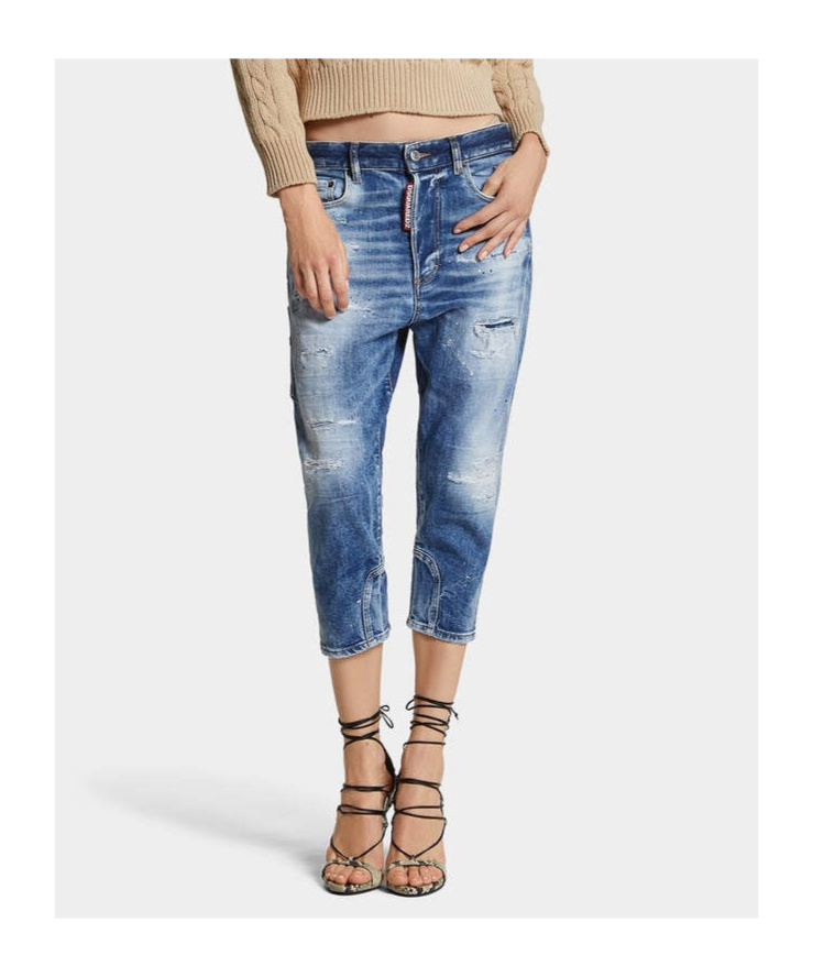 Dsquared2 Distressed-effect Tapered Jeans In Blue