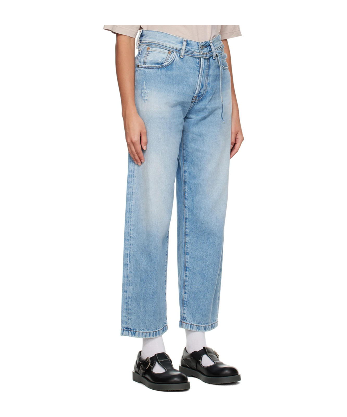 Acne Studios Belt Loop Button Jeans In Blue