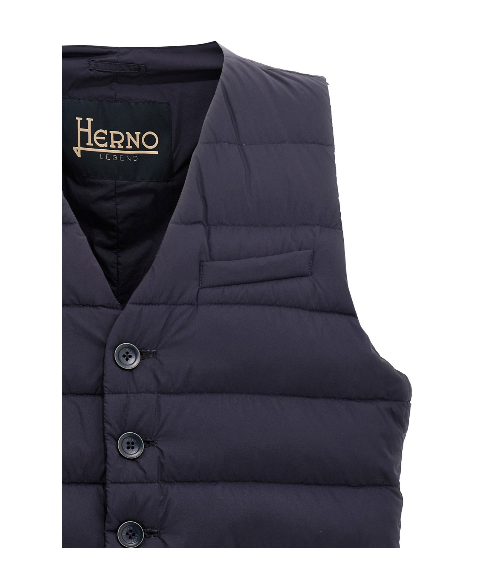 Herno Padded Button-up Gilet Vest In Black