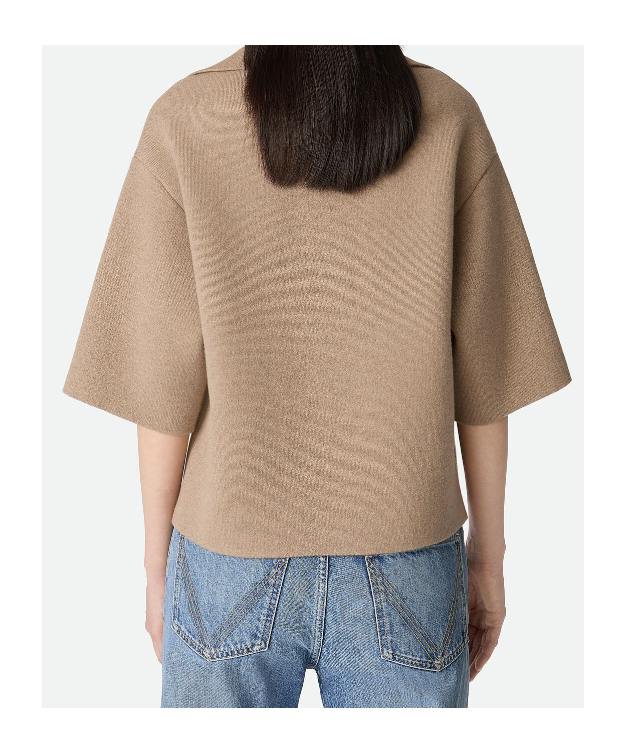 Bottega Veneta Cashmere Polo In Brown
