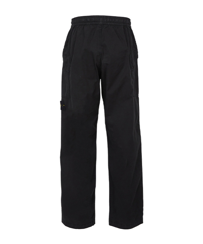 Stone Island Drawstring Straight-leg Trousers In Black