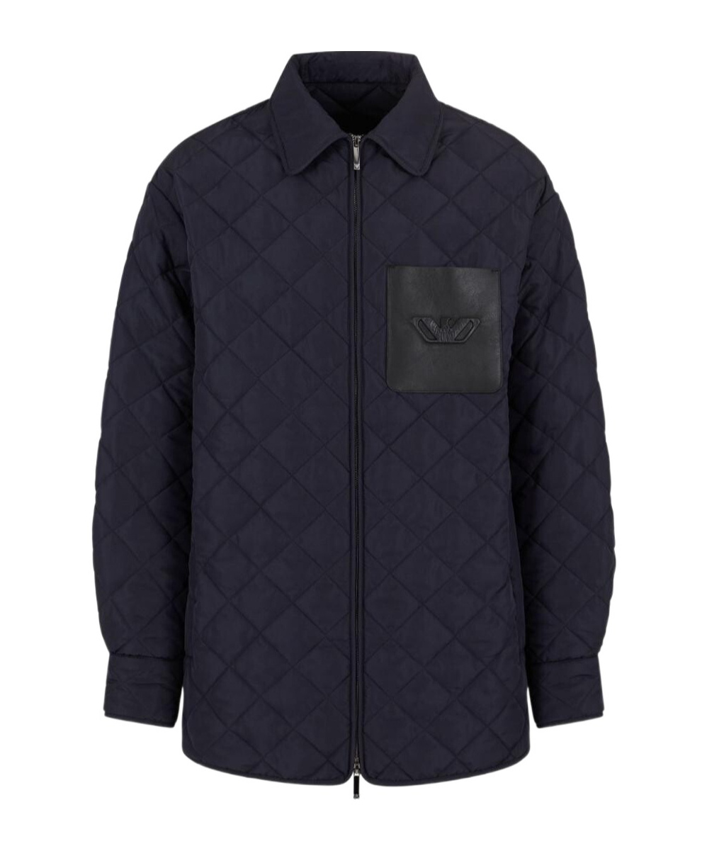 Emporio Armani Diamond-quilted Jacket In Black