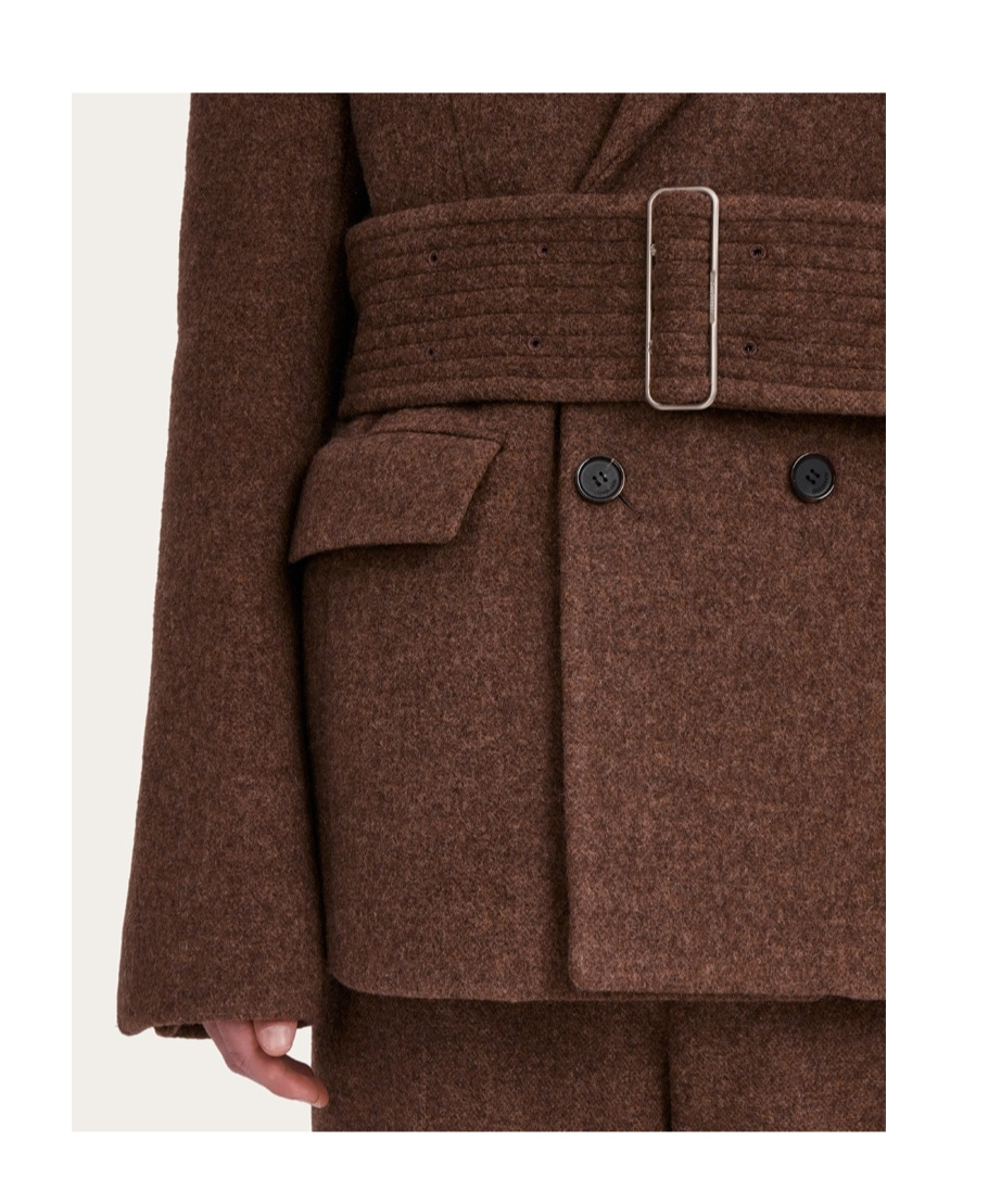 Ferragamo Long-sleeved Coat In Red