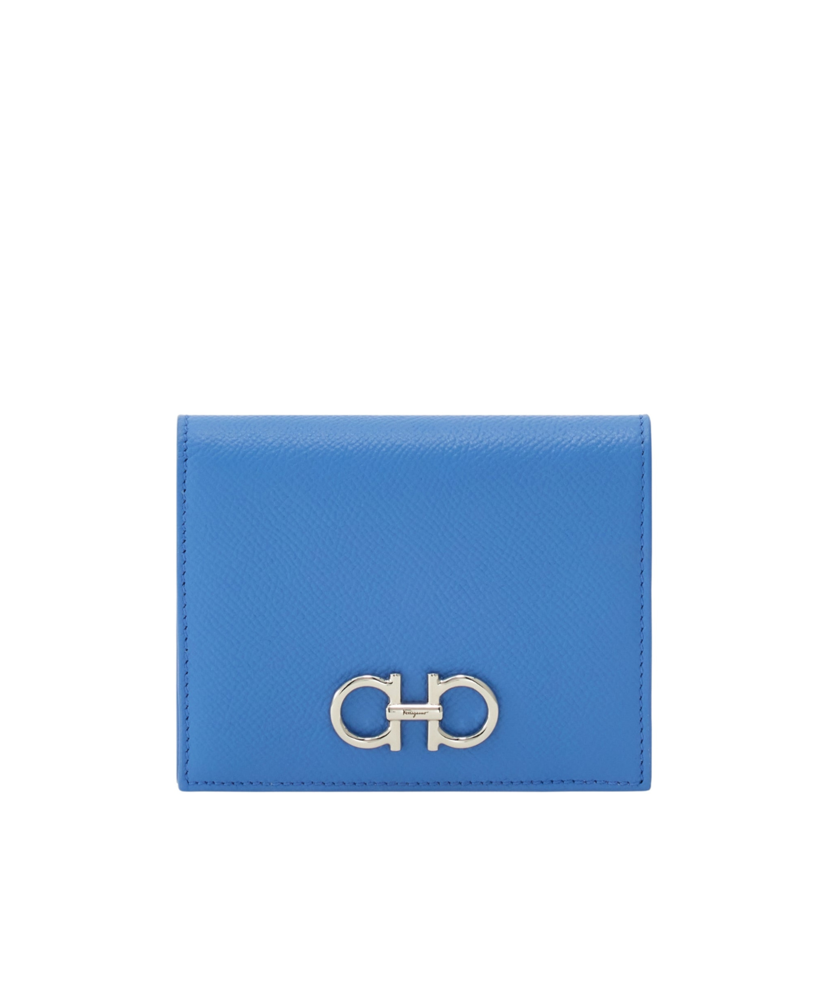 Ferragamo Gancini Compact Wallet In Blue