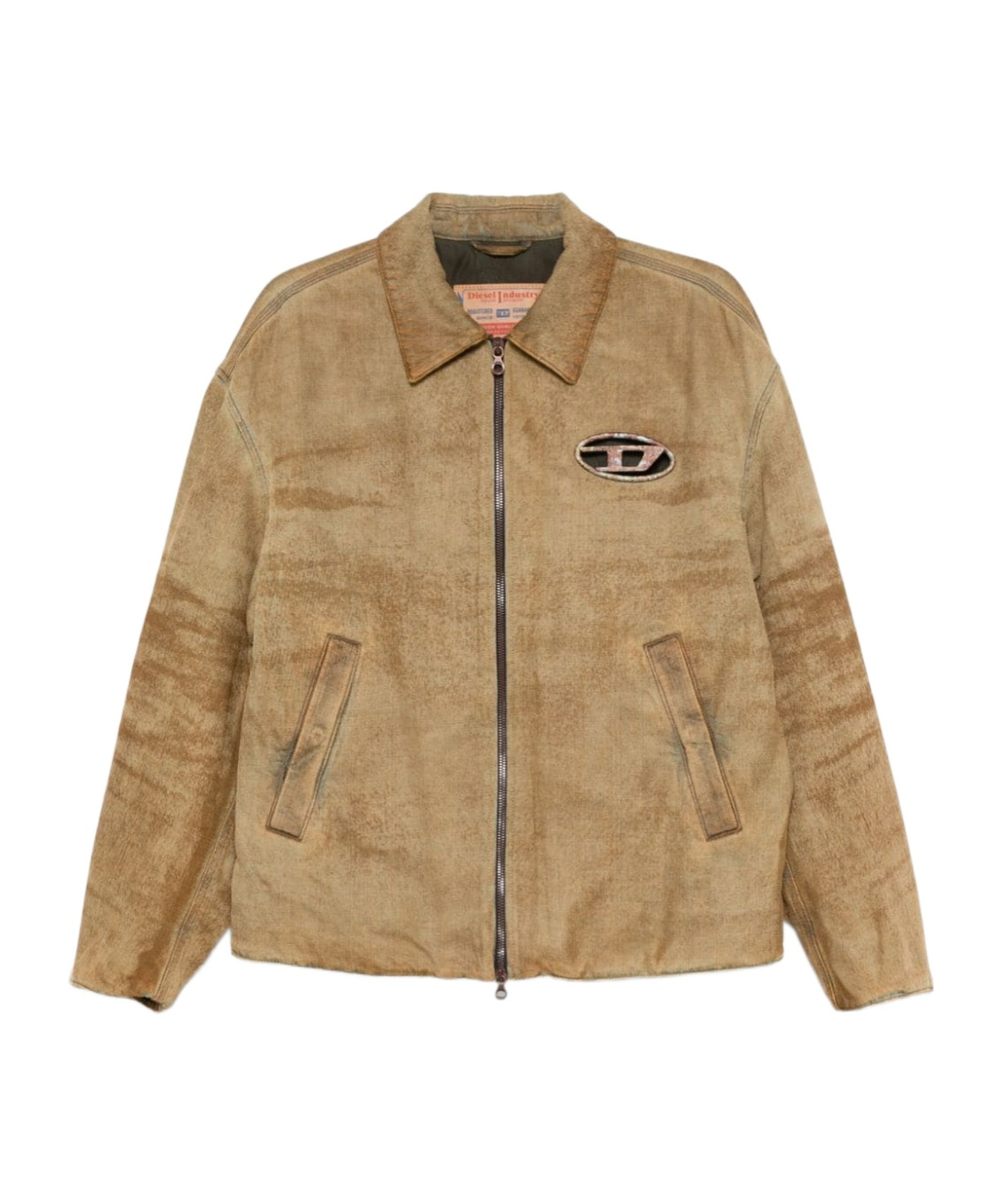 Shop Diesel Long-sleeved Casual Jacket In Nude