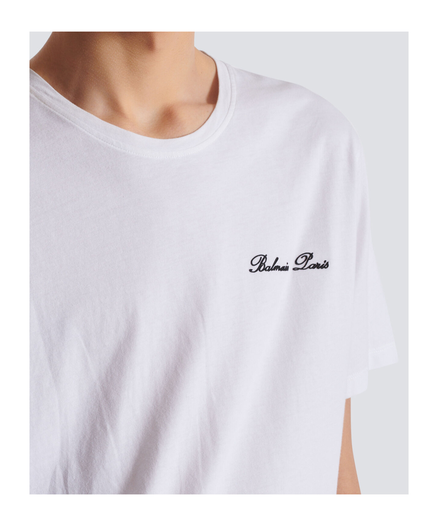 Shop Balmain Embroidered Signature T-shirt