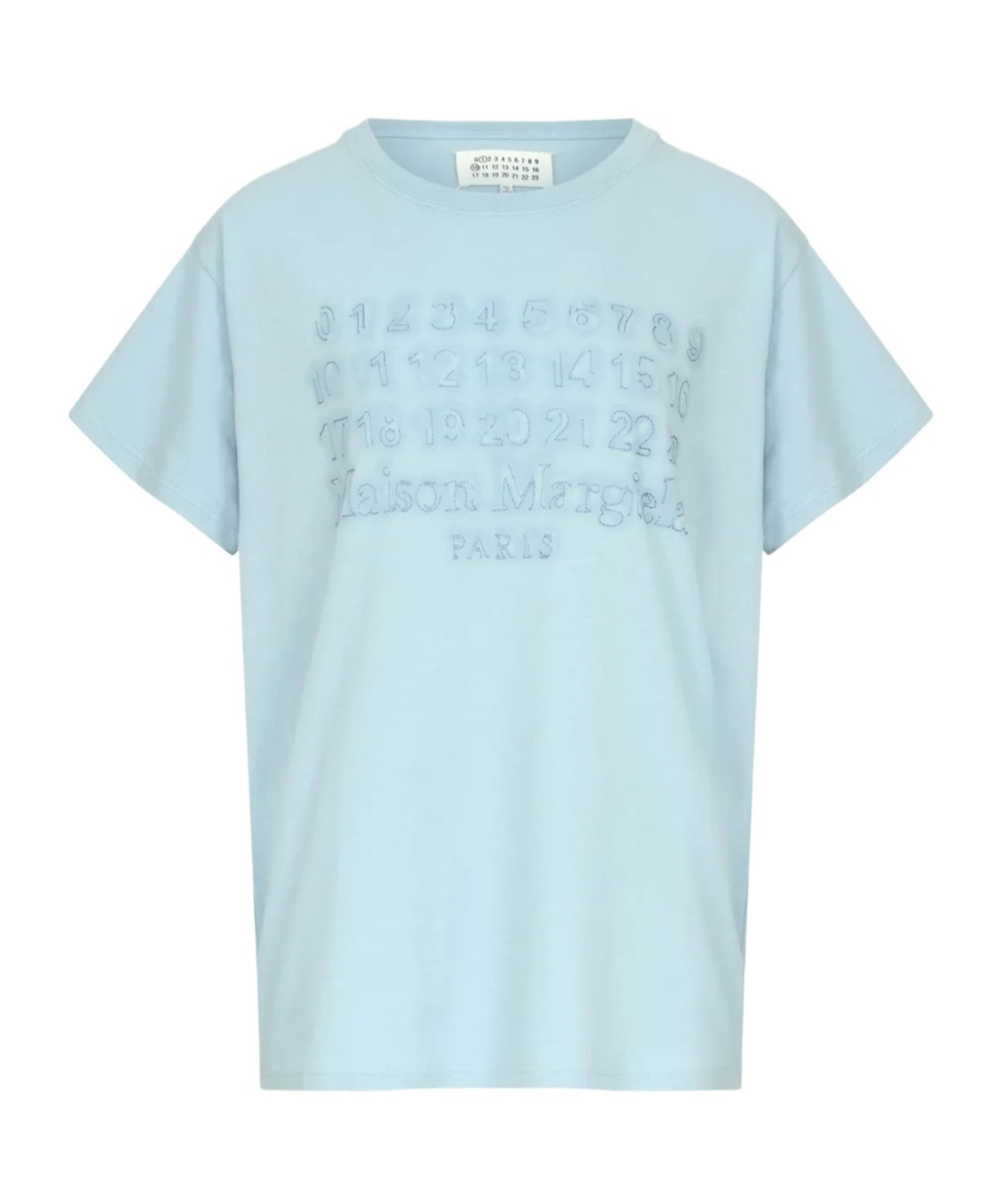 Maison Margiela Logo Print Cotton T Shirt In Blue