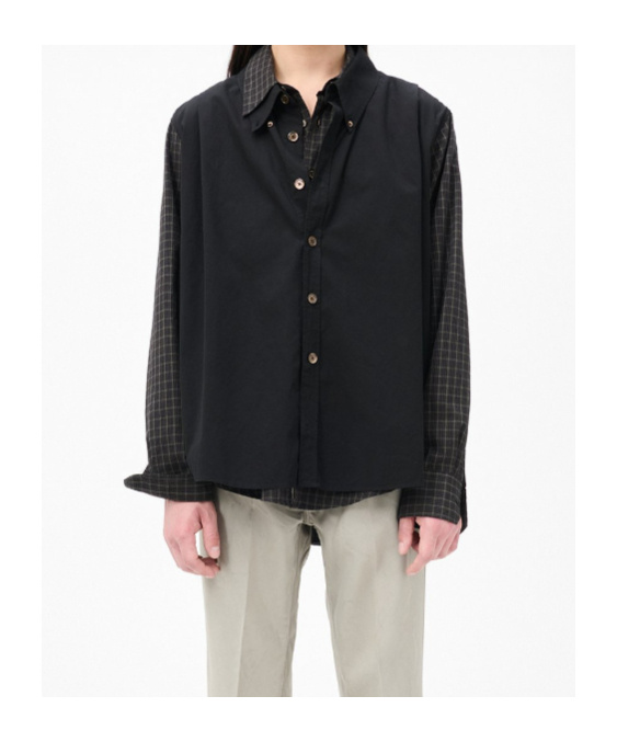 Our Legacy Check Pattern Collared Long Sleeve Shirt In Black