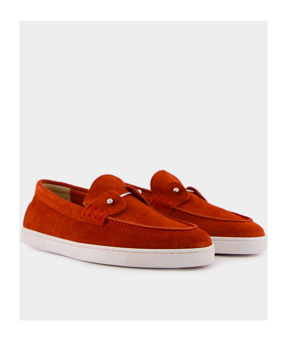 Christian Louboutin Round Toe Loafers In Red