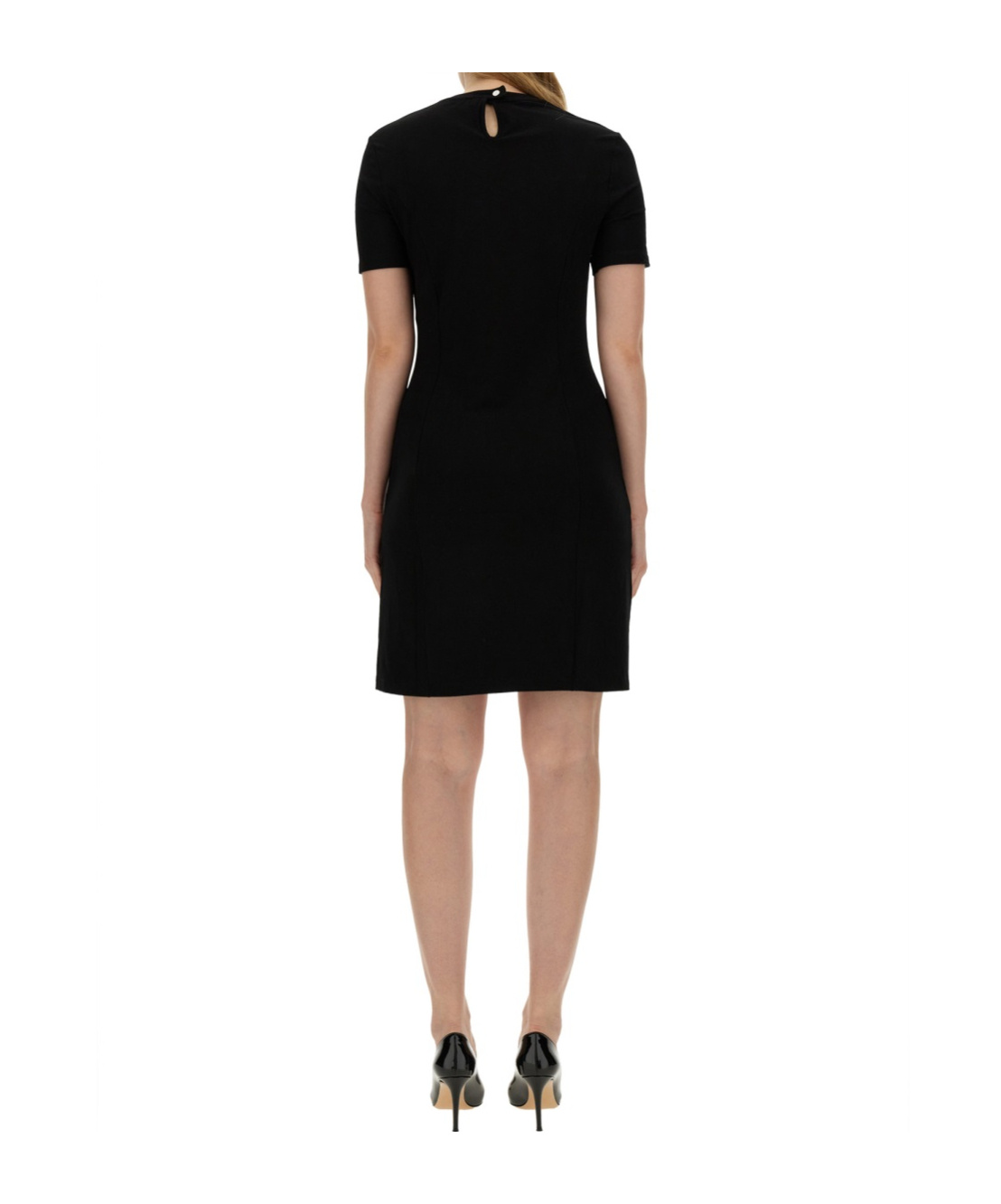 Rabanne Side Snap Ruched Asymmetric Minidress In Black