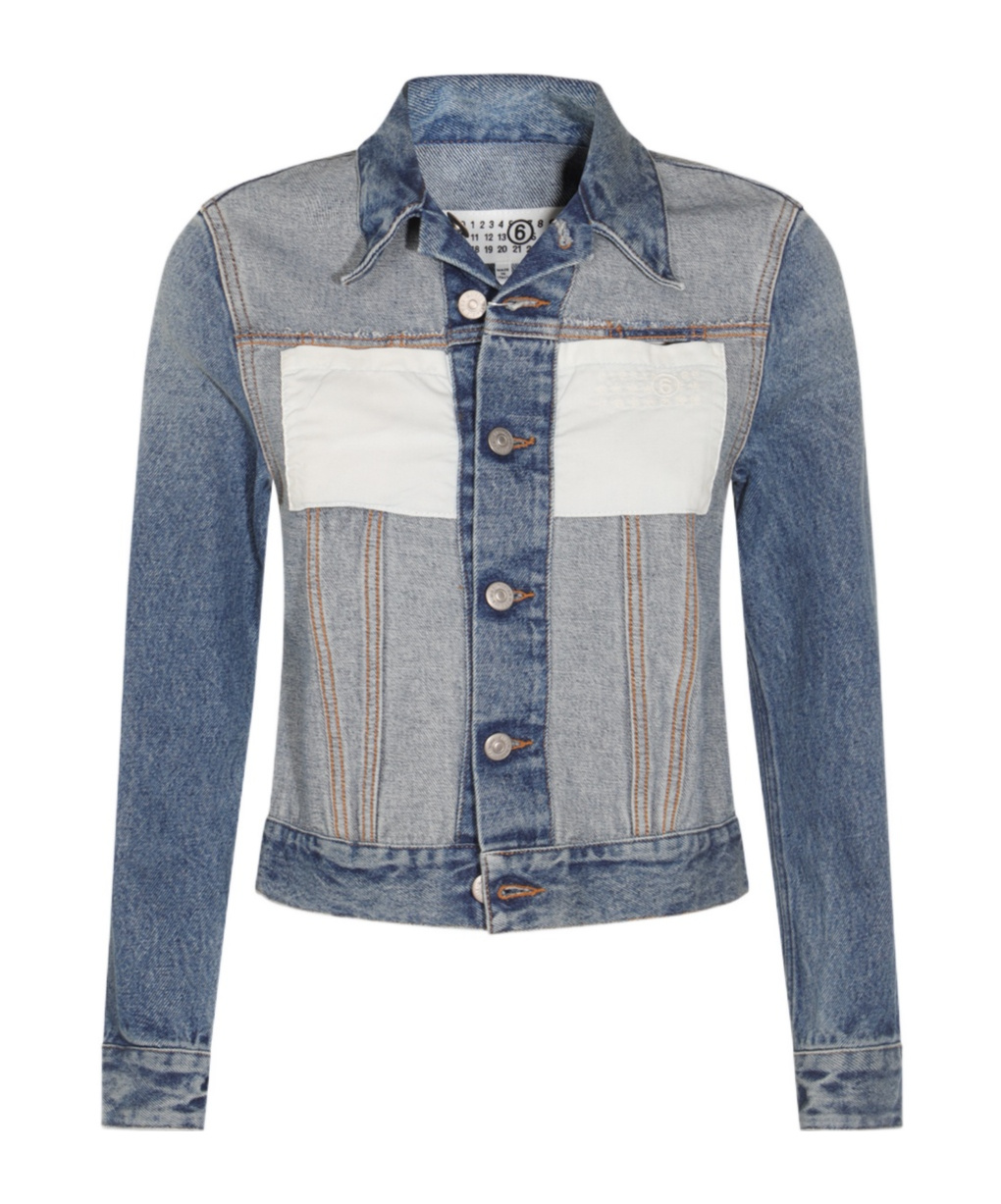Mm6 Maison Margiela Casual Jacket With Long Sleeves And Contrast Panels In Multi