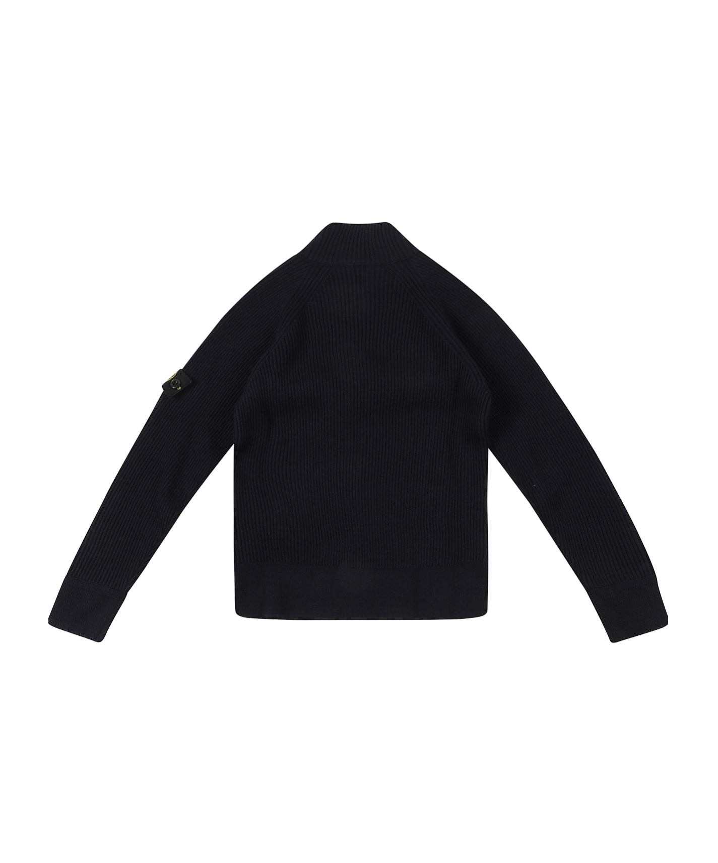 Stone Island Long-sleeved Knitted Cardigan In Black