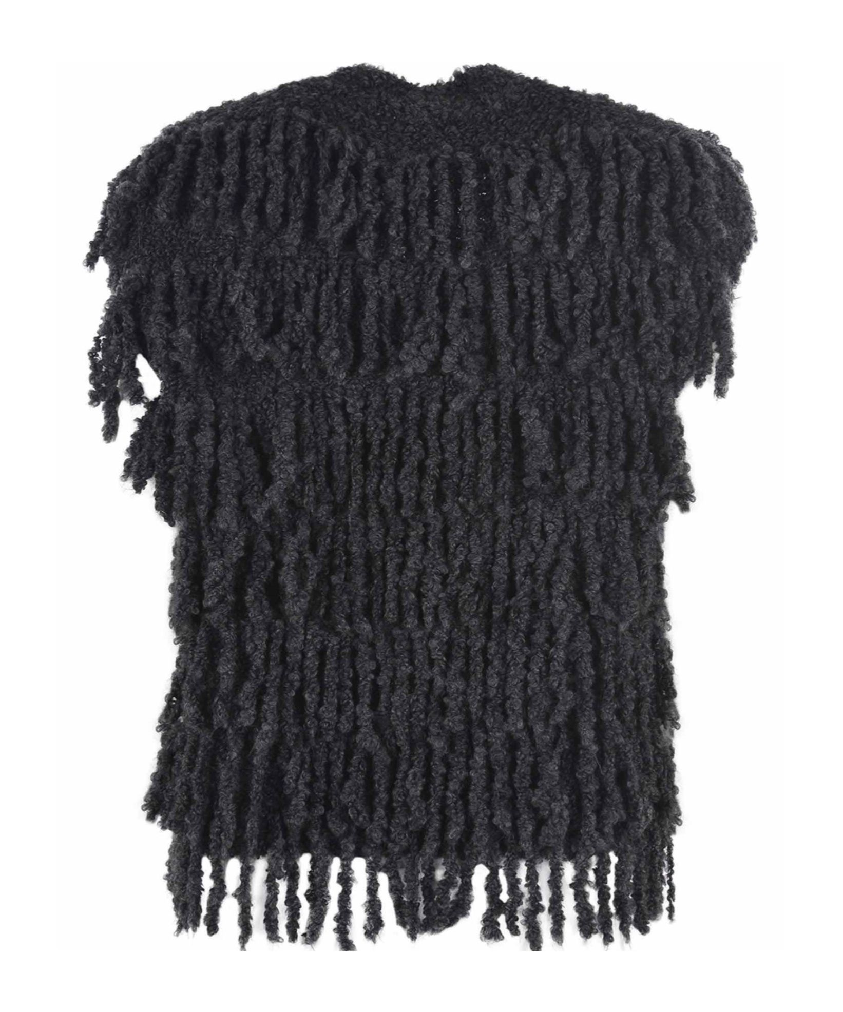 Alysi Fringed Detail Sleeveless Gilet In Black