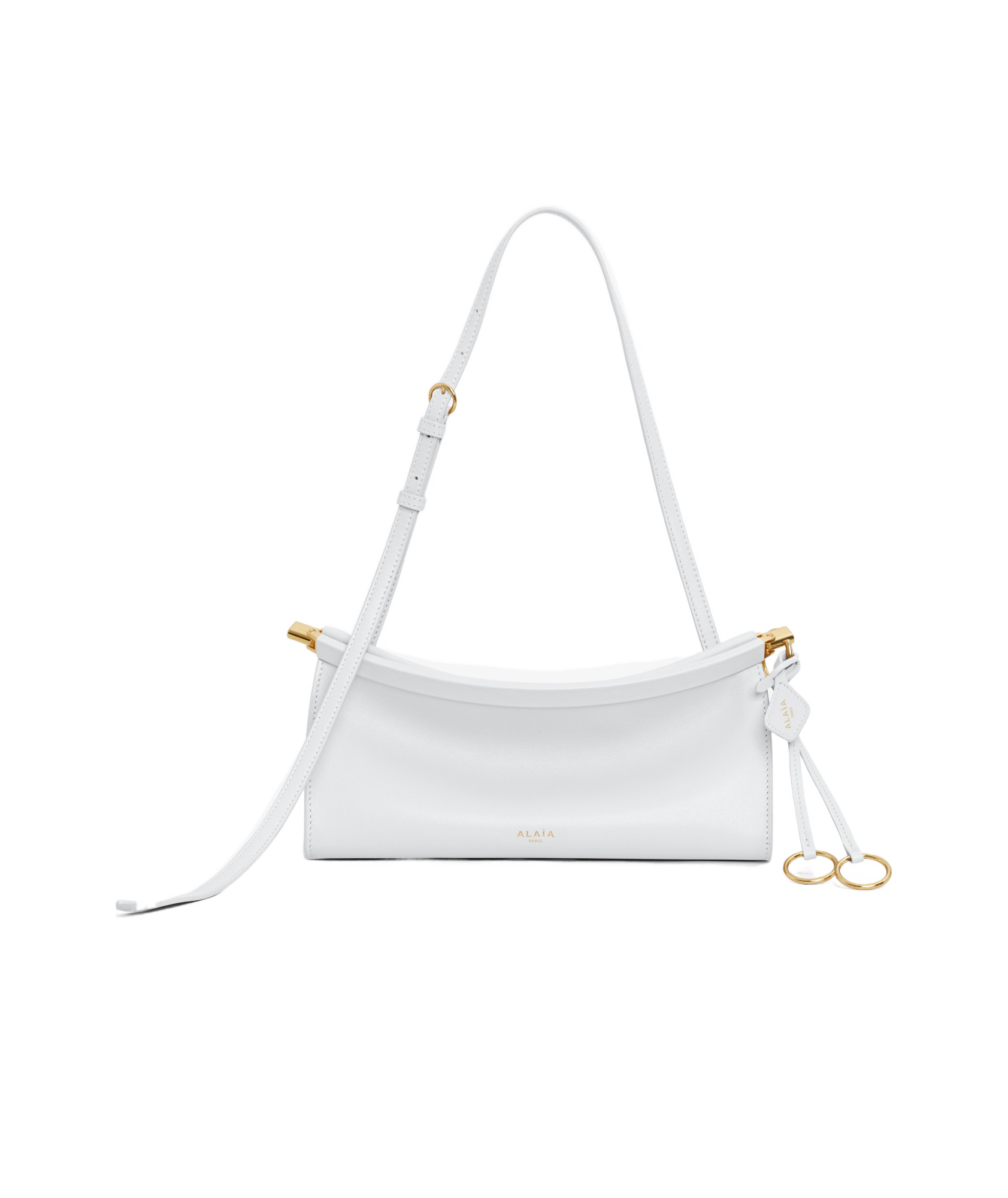 Shop Alaïa Le Click East West Small Bag In Leather In White