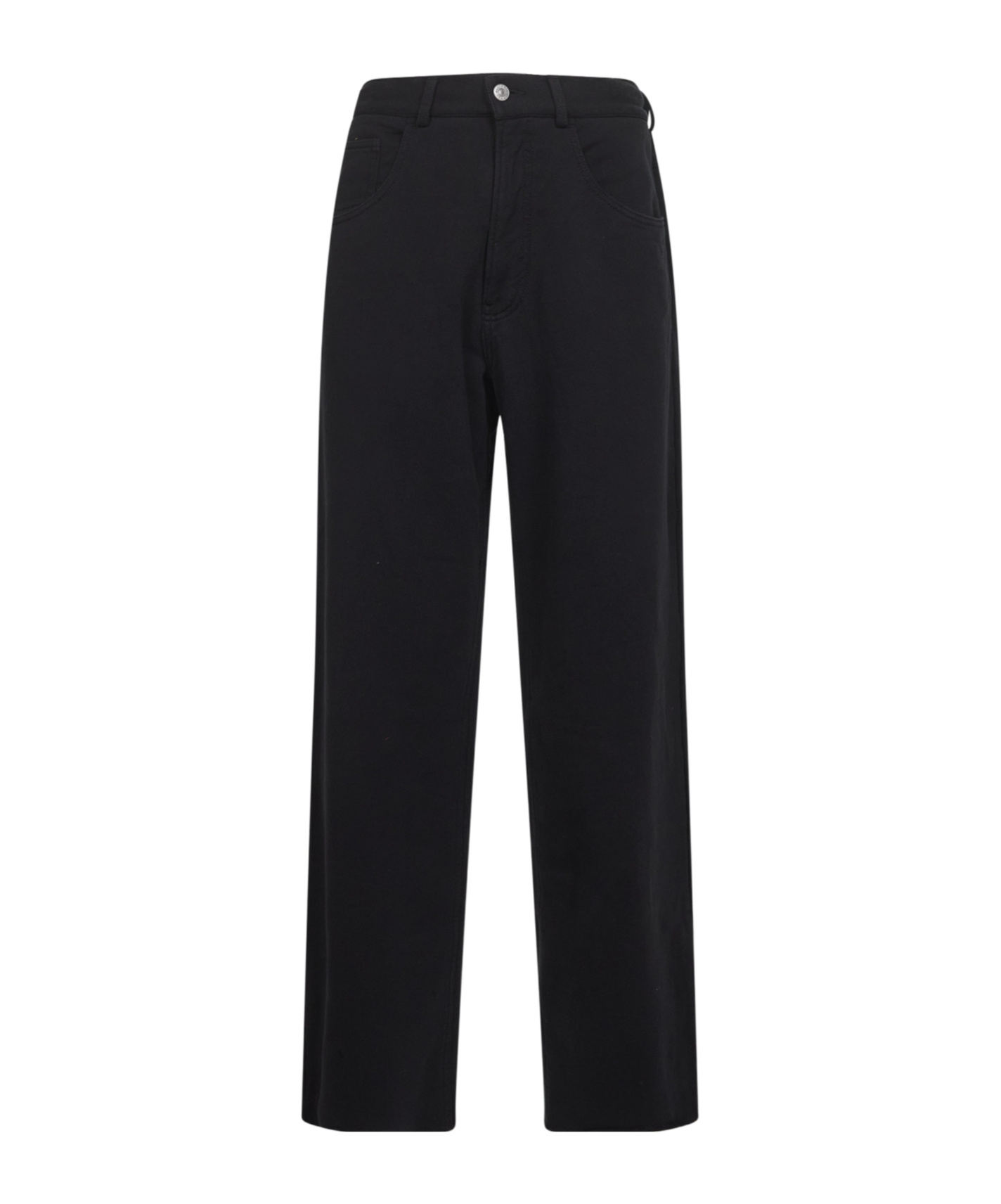 Mm6 Maison Margiela Black Jersey Five-pocket Trousers In Black