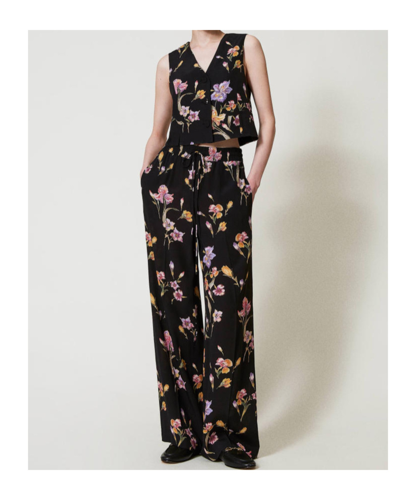 Shop Twinset Floral-print Waistcoat In Pink