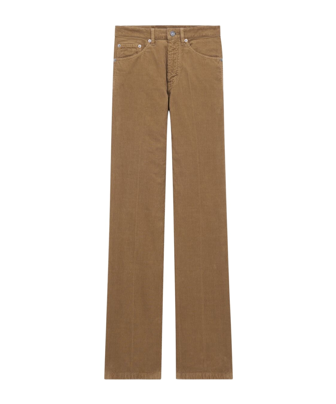Saint Laurent Logo-patch Corduroy Trousers In Brown