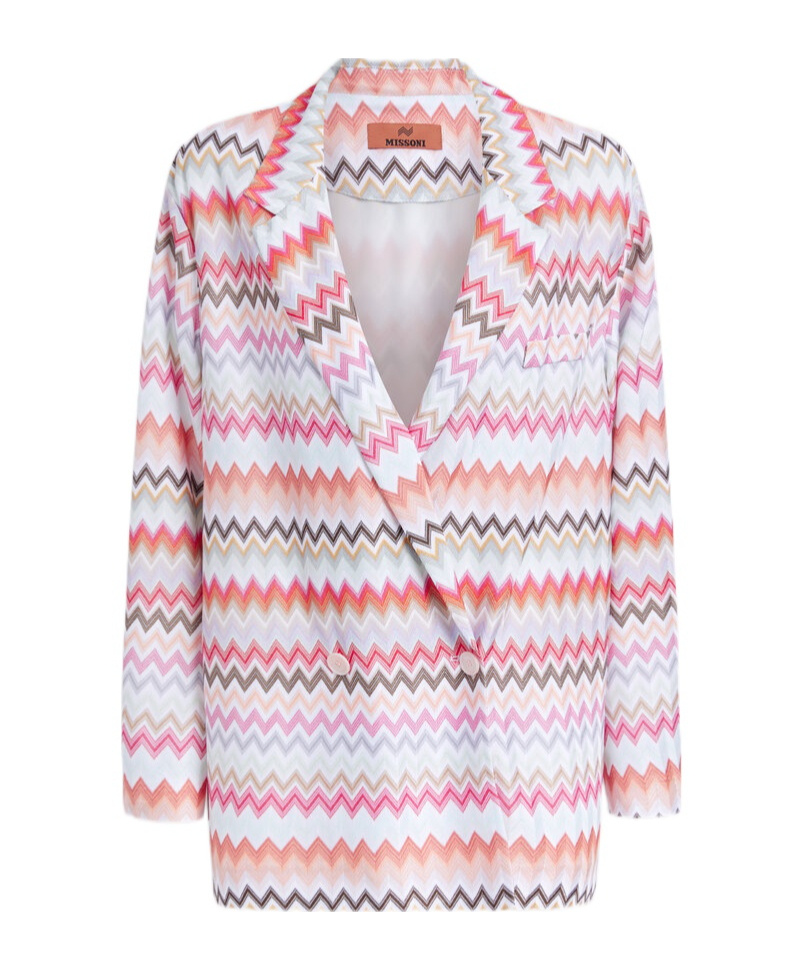 Missoni Zigzag-woven Blazer In Pink